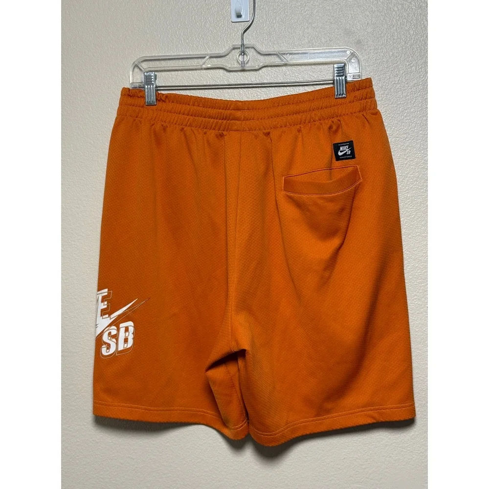 Nike SB Dri-FIT Mens Orange Mesh Athletic Skateboarding Shorts Size Medium